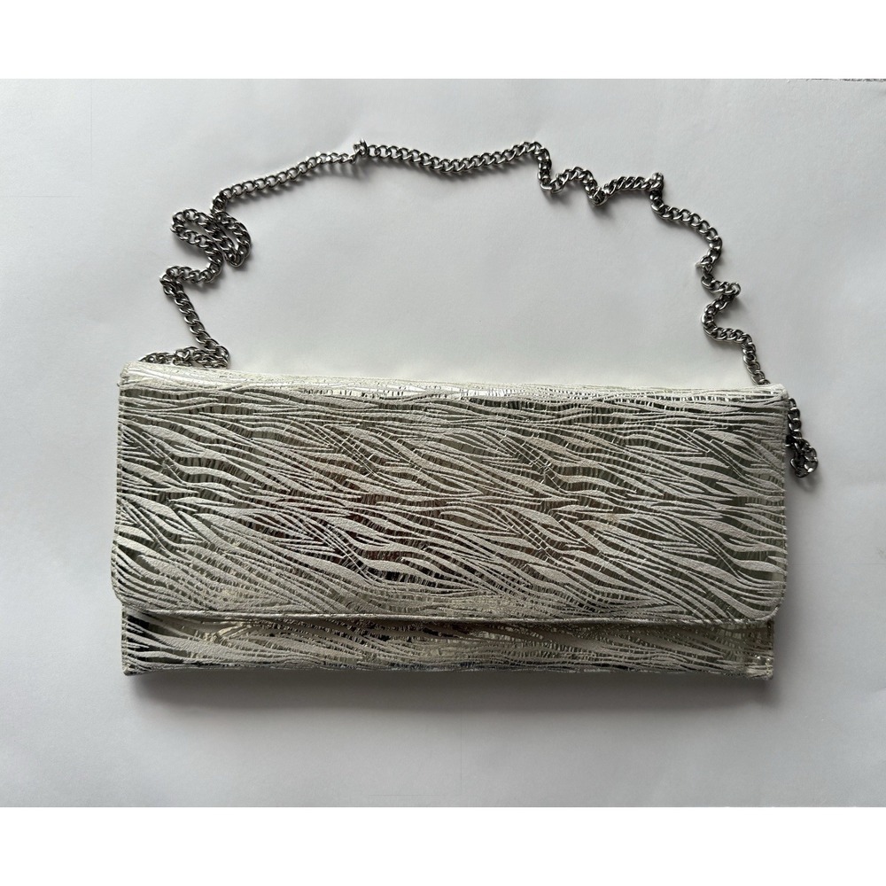 Vintage Fatto a Mano Carlos Falchi Silver‎ Handbag / Handmade Shoulder Clutch
